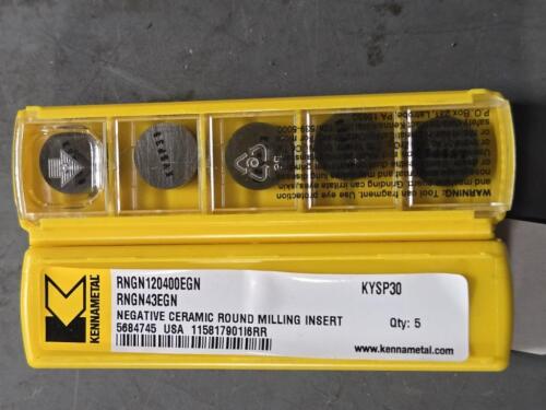 DESCRIPTION: (20) CERAMIC TURNING INSERTS BRAND/MODEL: KENNAMETAL RNGN 120400EGN RETAIL$: $480.20 QTY: 20