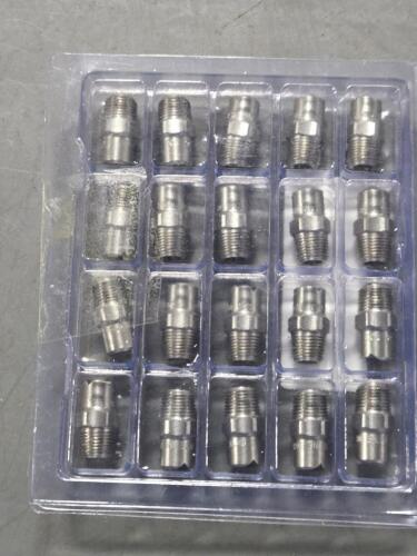 DESCRIPTION: (20) SS STANDARD FAN NOZZLE BRAND/MODEL: BETE FOG NOZZEL 1/8NF3030@5 SIZE: 1/8" PIPE 30 DEG SPRAY RETAIL$: $815.20 QTY: 20