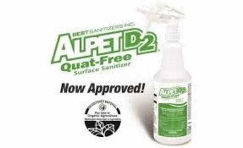 DESCRIPTION: (6) SURFACE SANITIZER BRAND/MODEL: ALPET D2 #36P191 SIZE: 1 QT RETAIL$: $25.00 EA QTY: 6