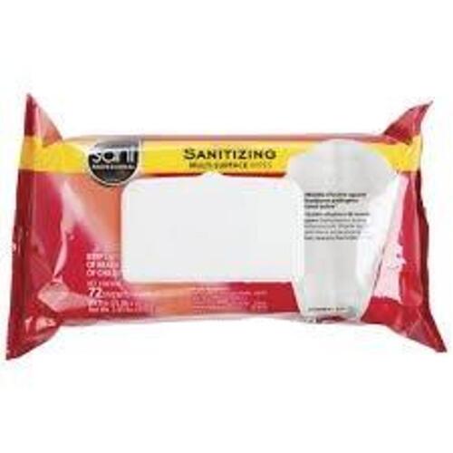 DESCRIPTION: (6) NO RINSE SANITIZING WIPES BRAND/MODEL: SANI PROFESSIONAL SIZE: 72 WIPES PER CONTAINER RETAIL$: $10.00 EA QTY: 6
