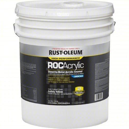 DESCRIPTION: (1) ACRYLIC ENAMEL COATING BRAND/MODEL: RUST-OLEUM #454H32 INFORMATION: SAFETY YELLOW SIZE: 5 GALLON Exterior/Interior, Acrylic, Mild to