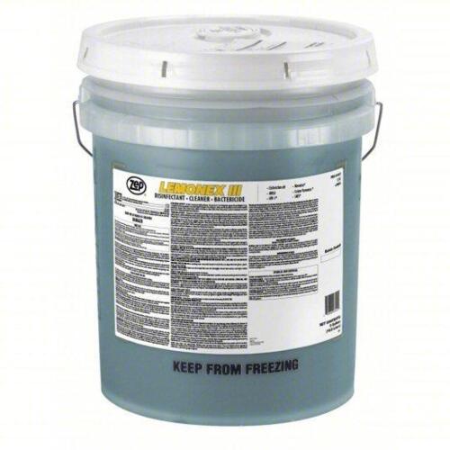 DESCRIPTION: (1) DISINFECTANT BRAND/MODEL: ZEP #43NR73 SIZE: 5 gal Container Size, Concentrated, Liquid, Lemon, Lemonex III RETAIL$: $192.94 EA QTY: 1