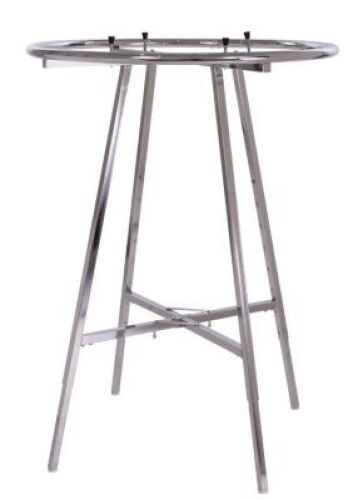 DESCRIPTION: (1) ROUND FOLDING RACK WITH ROUND TUBING RAIL BRAND/MODEL: ECONOCO #K52WD INFORMATION: CHROME SIZE: 36" RETAIL$: $108.30 EA QTY: 1