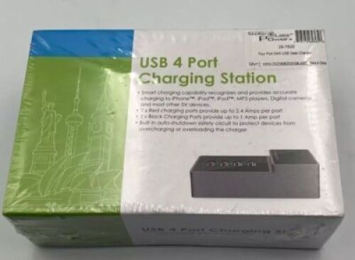 DESCRIPTION: (1) 4 PORT DESK CHARGER BRAND/MODEL: STELLAR LABS POWER + #29-7620 SIZE: 34W RETAIL$: $35.78 EA QTY: 1