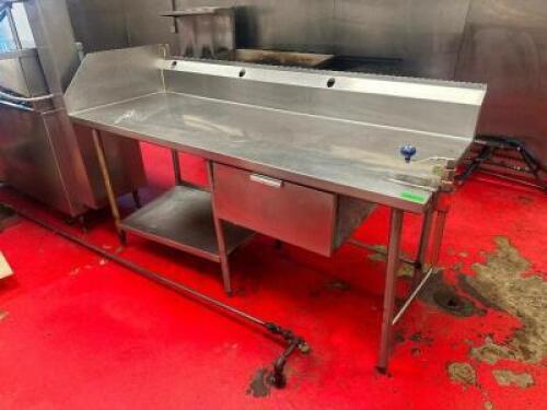 78" STAINLESS PREP TABLE WITH UNDERSHELF AND DRAWER