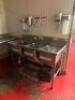 THREE WELL STAINLESS POT SINK W/ SINGLE FAUCET. - 2