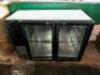 TRUE 48" TWO DOOR BACK BAR GLASS DOOR COOLER.