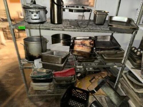 CONTENTS OF SHELF - LARGE ASSORTMENT OF SMALL WARES AND INSERTS.