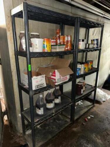 (2) 36" FIVE TIER PLASTIC SHELVES.