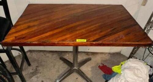 48" X 30" WOODEN TABLE W/ BASE.