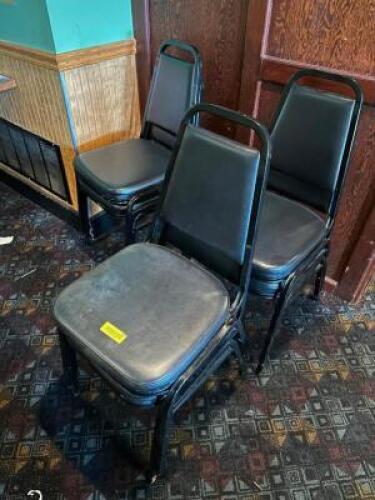 (10) BLACK STACK CHAIRS W/ METAL FRAMES