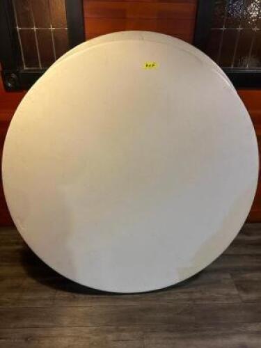 (2) 60" ROUND PLASTIC BANQUET FOLDING TABLES.