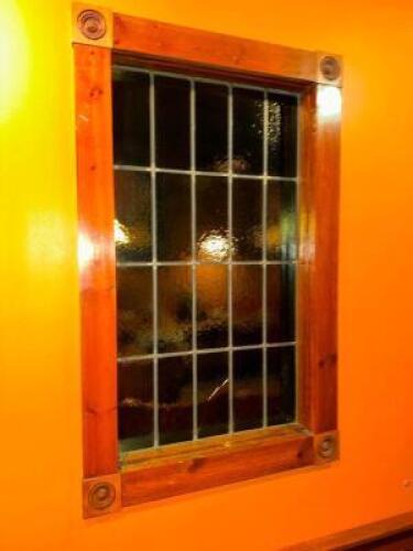 (4)VINTAGE STAINED GLASS WINDOWS W/ FRAMES.
