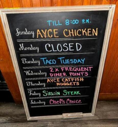 FRAMED CHALK BOARD MENU 36" X20"