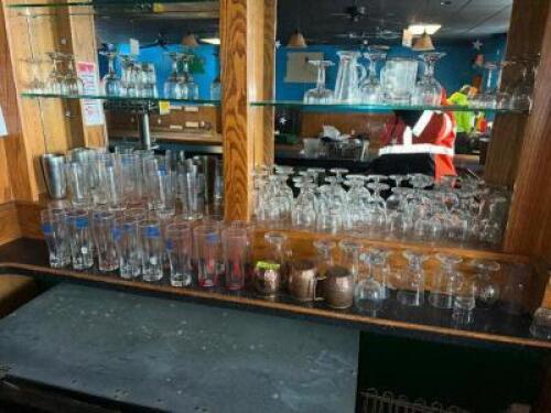 (1) LARGE LOT OF ASSORTED BAR GLASSES.