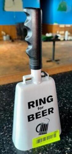 "RING FOR BEER" METAL COW BELL.