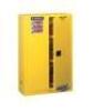 DESCRIPTION: (1) FLAMMABLE STORAGE CABINETBRAND/MODEL: JUSTRITE #25450INFORMATION: YELLOW, STEEL, 2 DOORSIZE: 45 GALLON, 18" X 43" X 65"RETAIL$: $1750.00 EAQTY: 1
