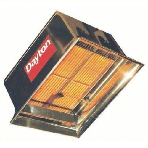 DESCRIPTION: (1) GAS INFRARED HEATER BRAND/MODEL: DAYTON #3E133E SIZE: 60000 BTU RETAIL$: $660.45 EA QTY: 1
