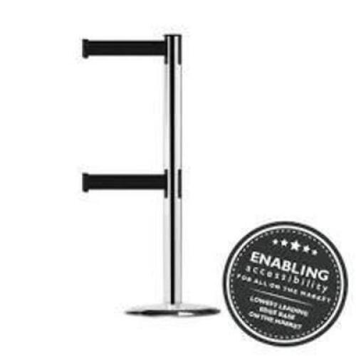 DESCRIPTION: (1) RETRACTABLE BARRIER WITH POLE BRAND/MODEL: TENSABARRIER #889T2U-33-33-ST RETAIL$: $269.00 EA QTY: 1