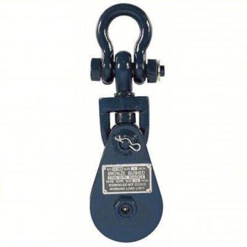 DESCRIPTION: (3) PULLEY BLOCK BRAND/MODEL: B/A PRODUCTS #3KXF5 INFORMATION: SWIVEL, LIFTING, 6,000 LB WORKING LOAD LIMIT, WIRE ROPE, SHACKLE RETAIL$: