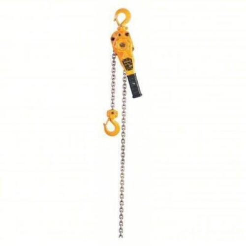 DESCRIPTION: (1) LEVER CHAIN HOIST BRAND/MODEL: HARRINGTON #1TAJ1 INFORMATION: YELLOW SIZE: 1,500 LB LOAD CAPACITY, 54 LB PULL TO LIFT RATED LOAD, MAN