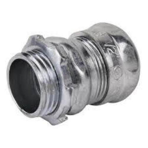 DESCRIPTION: (10) COMPRESSION CONNECTOR BRAND/MODEL: THOMAS & BETTS #TC111A INFORMATION: ZINC PLATED STEEL SIZE: 1/2" RETAIL$: $350.00 PER BOX QTY: 10