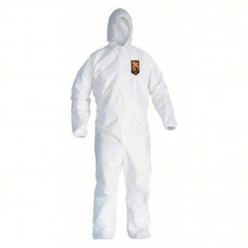 DESCRIPTION: (1) CASE OF (20) HOODED COVERALL BRAND/MODEL: KLEENGUARD #4WYE7 INFORMATION: WHITE SIZE: 3XL RETAIL$: $289.50 EA QTY: 1