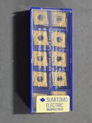 DESCRIPTION: (10) CARBIDE TURNING INSERTS BRAND/MODEL: SUMITOMO CNMG431ELU AC810P RETAIL$: $124.30 QTY: 10