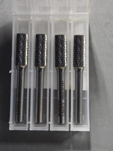 DESCRIPTION: (4) SOLID CARBIDE CYLINDER BURR BRAND/MODEL: SGS 10953 SIZE: 3/8" DIA RETAIL$: $189.00 QTY: 4