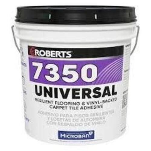 DESCRIPTION: (1) RESILIENT FLOORING AND VINYL BACKED CARPET TILE ADHESIVE BRAND/MODEL: ROBERTS 7350 RETAIL$: $52.98 EA QTY: 1