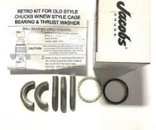 DESCRIPTION: (1) RETRO KIT FOR OLD STYLE CHUCKS WITH NEW STYLE CAGE BEARING AND THRUST WASHER BRAND/MODEL: JACOBS CHUCKS RETAIL$: $32.99 ea QTY: 1