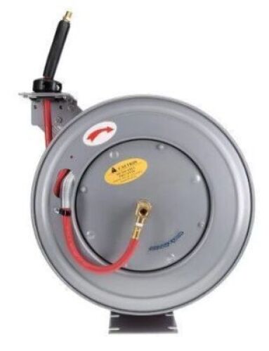 DESCRIPTION: (1) SPRING RETURN HOSE REEL BRAND/MODEL: PRO SOURCE #2810035010PRO INFORMATION: SILVER SIZE: 3/8" X 50' RETAIL$: $241.08 EA QTY: 1