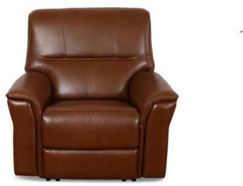 BROWN LEATHER POWER RECLINER