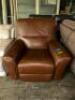 BROWN LEATHER POWER RECLINER - 3