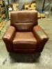 BROWN LEATHER POWER RECLINER - 4