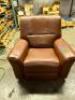 BROWN LEATHER POWER RECLINER - 5