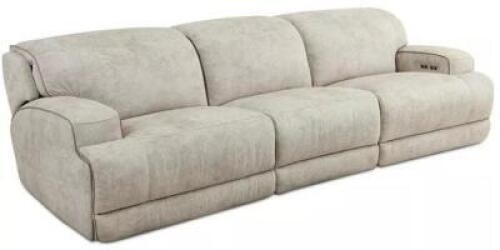 TAN FABRIC POWER RECLINING SECTIONAL