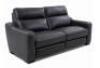 GRAY LEATHER POWER RECLINING LOVESEAT