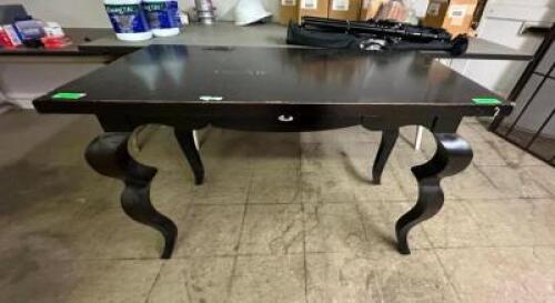 WOOD DESK WITH POWER OUTLETS
