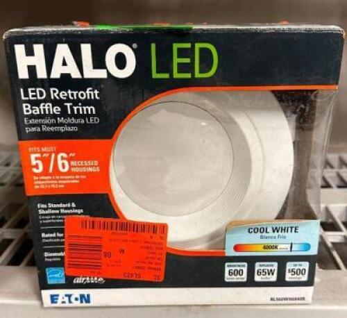 (2)- HALO LED RETROFIT BAFFLE TRIM LIGHTS
