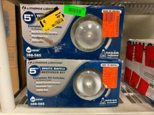 (2)- 5" WHITE RECESSED BAFFLE LIGHT KITS