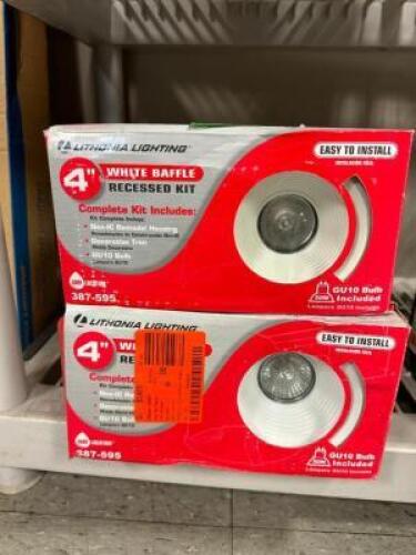 (2)- 4" WHITE RECESSED BAFFLE LIGHT KITS
