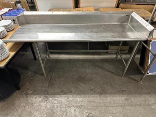DESCRIPTION 72" RIGHT SIDE ALL STAINLESS CLEAN TABLE. SIZE 72" LOCATION BAY 6 QTY 1