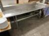 DESCRIPTION 72" RIGHT SIDE ALL STAINLESS CLEAN TABLE. SIZE 72" LOCATION BAY 6 QTY 1 - 2