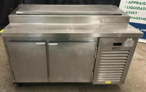 DESCRIPTION KAIRAK TWO DOOR SANDWICH PREP TOP. MISSING TOP LID BRAND / MODEL: KAIRAK ADDITIONAL INFORMATION 115 VOLT, 1 PHASE. TESTED AND WORKING LOCA