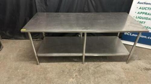 DESCRIPTION 8' X 30"STAINLESS TABLE SIZE 8' X 30" LOCATION BAY 6 QTY 1
