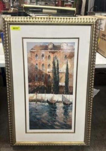 DESCRIPTION MARTI BOFARULL LIMITED EDITION FRAMED CANVAS PRINT W/ TOP LIGHT BRAND / MODEL: MARTI BOFARULL LOCATION BAY 6 QTY 1