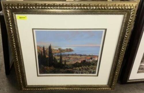 DESCRIPTION FRAMED PRINT TUSCAN VILLAGE ADDITIONAL INFORMATION W/ TOP LAMP LOCATION BAY 6 QTY 1