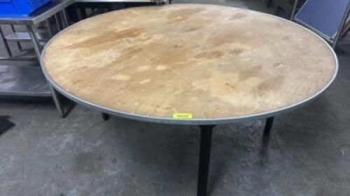DESCRIPTION 60" ROUND FOLDING BANQUET TABLE ADDITIONAL INFORMATION SECOND DAY REMOVAL ONLY ON TABLE SIZE 60" LOCATION BAY 6 QTY 1