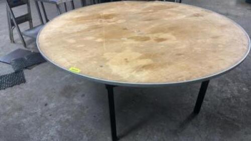 DESCRIPTION 60" ROUND FOLDING BANQUET TABLE ADDITIONAL INFORMATION SECOND DAY REMOVAL ONLY ON TABLE SIZE 60" LOCATION BAY 6 QTY 1